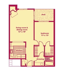 1BR/1BA - Ridgewood Apartments