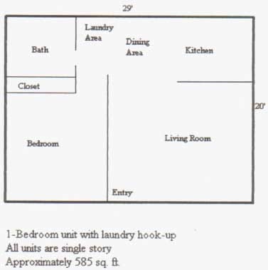 1 Bedroom with Laundry - Oakwood Townhomes
