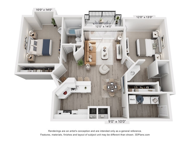 Bridgewater Floor Plan | 2 Bedroom 2 Bath | 1008 sq ft | Fox Point in Old Farm | Millcreek, UT - Fox Point in Old Farm