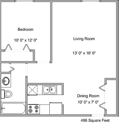 1BR/1BA - Oak Court