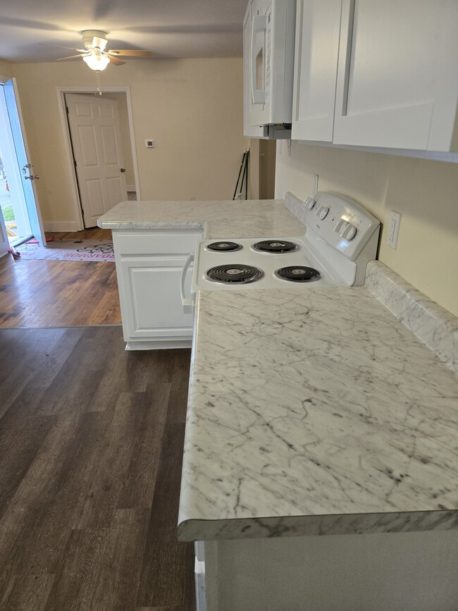 More new cabinets / countertop, Kitchen open into living room - 401 North St