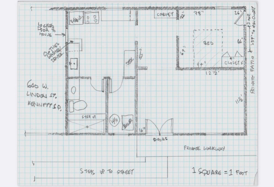 Layout of Apartment - 600 W Linden St