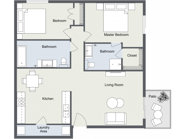 2 Bed - 2 Bath - 900 sq. ft. - Ozark Plantation