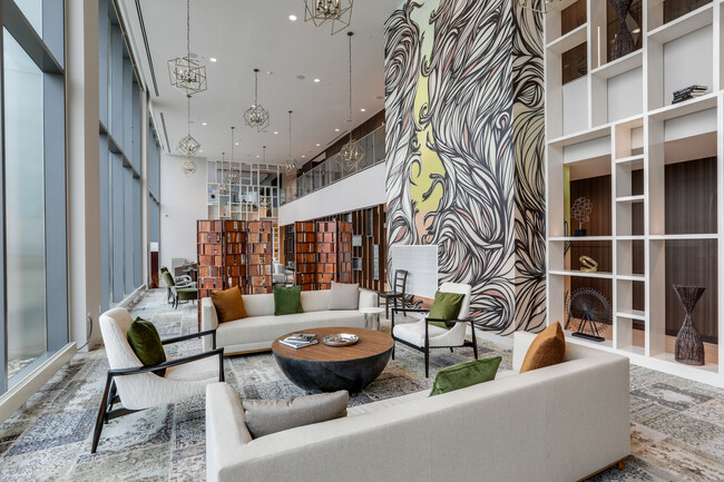 Amenity Level 7-lounge area and mural - 515 Church St