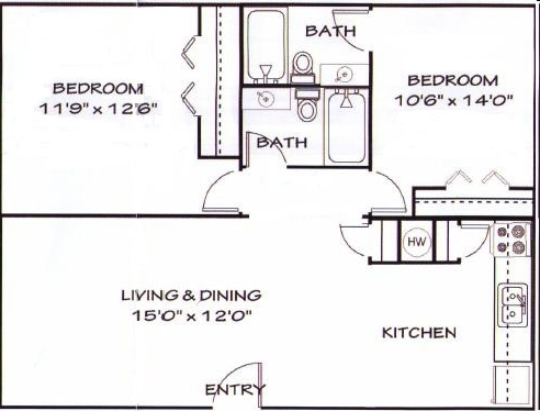 B2 Floor Plan - Buena Vista Apartments