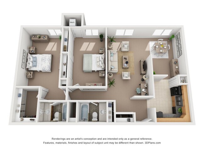 Sherwood Towers_2BR 2B_1250 - Sherwood Towers Apartments