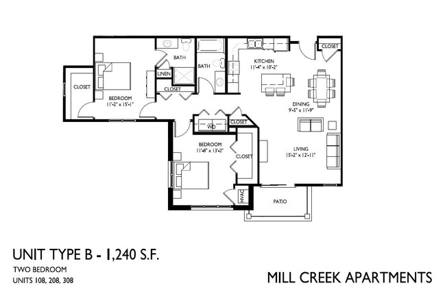 Floorplan - Mill Creek Apartments