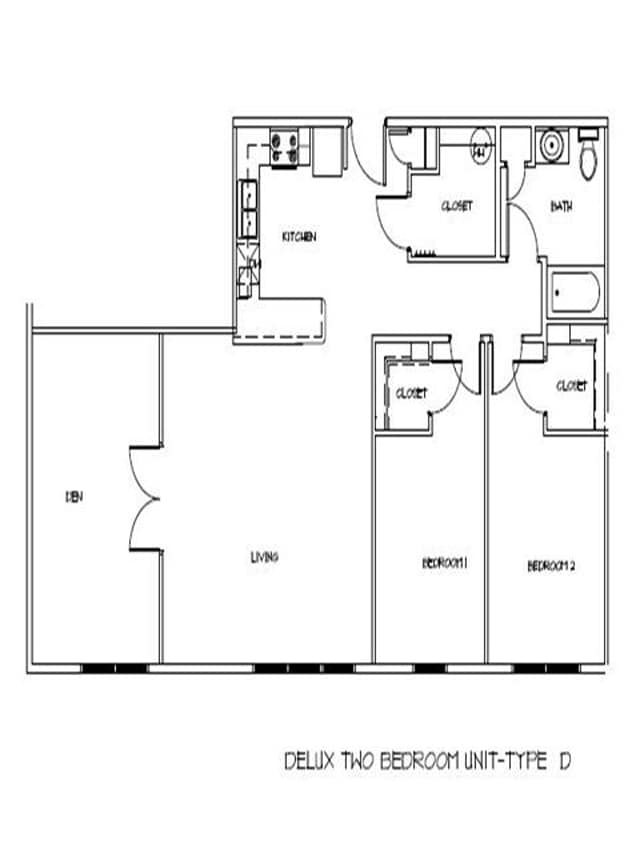 Floor Plan - D (Deluxe) - Hunter's Chase Senior Apartments