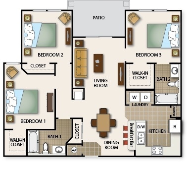 Floorplan - Osceola Bend Apartment Homes