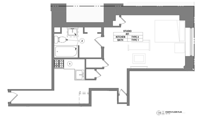 1500 Pine - Apt 401 Floor Plan - 1500 Pine