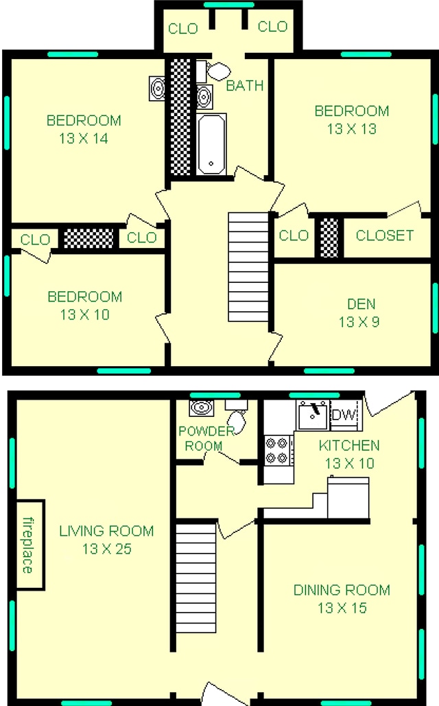 Bushnel Three Bedroom Floorplan - Schenley Arms (Historic)