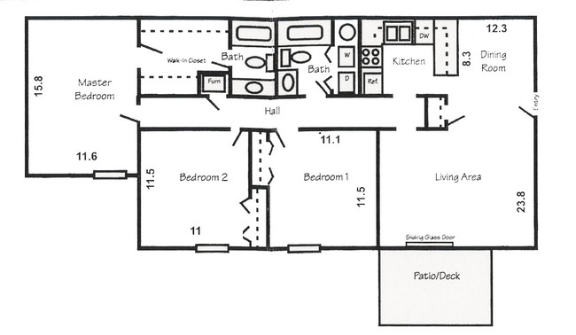 3BR/2BA - Ashley Manor Apartments