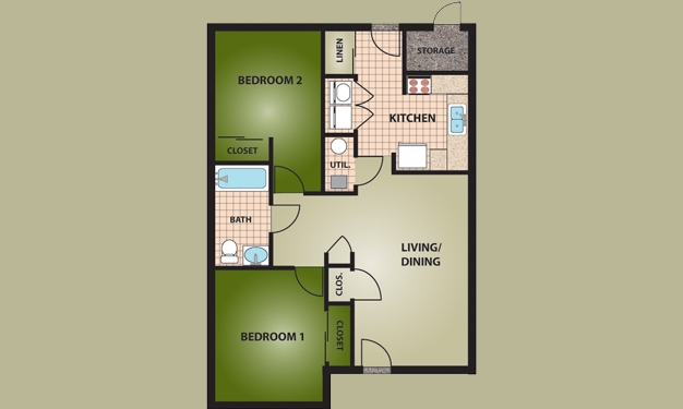 2BR/1BA - George's Creek Apartments