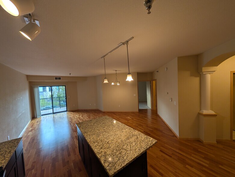 Large open concept with Brazilian cherry hardwood - 1155 Ford Road