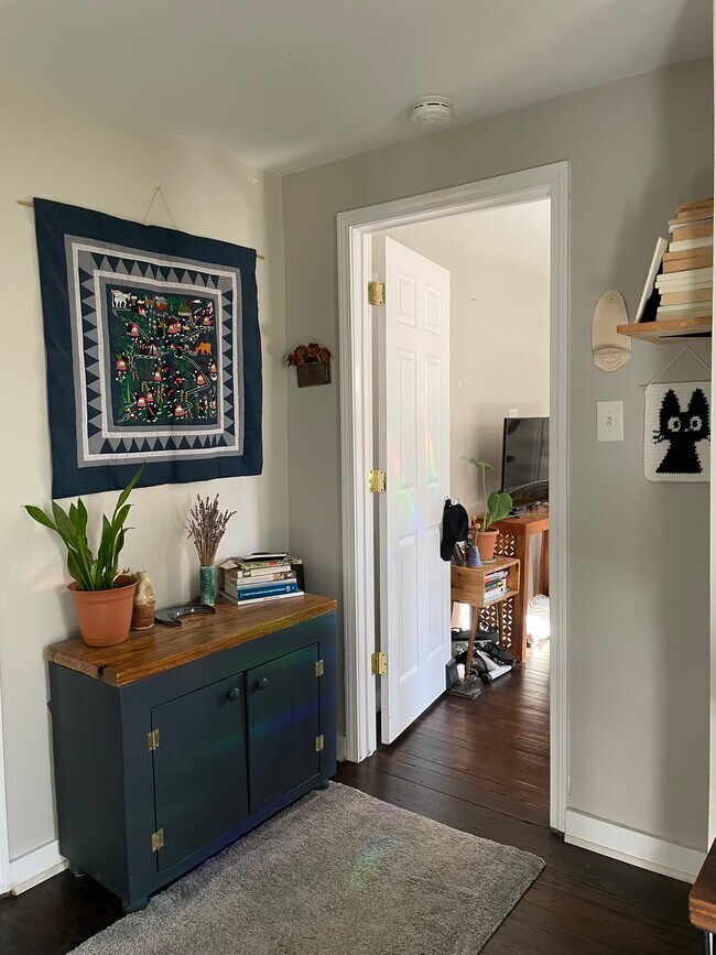 Entry hallway with storage space and access to main living areas. - 520 Commonwealth St
