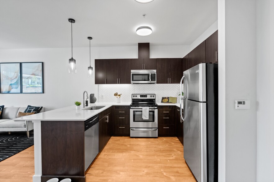 Kitchen at The Parker Apartments in Portland, OR 97209 - The Parker