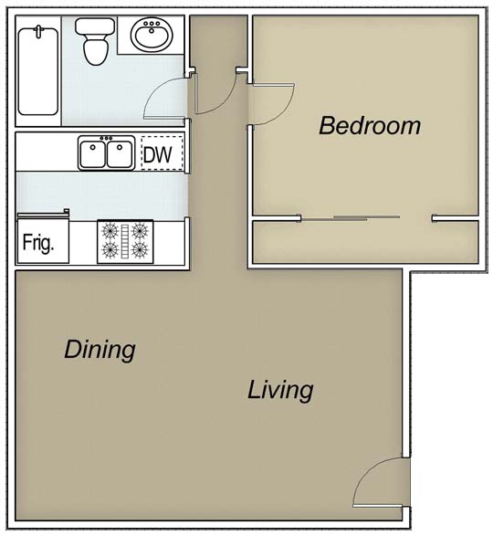 1 BD/1 BA - Estates at Spring Branch