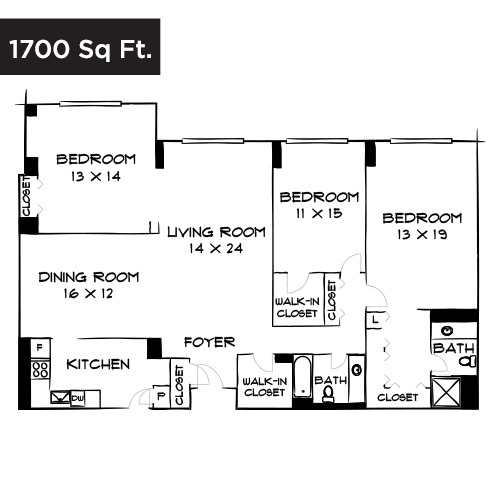 Floorplan - Willard Towers