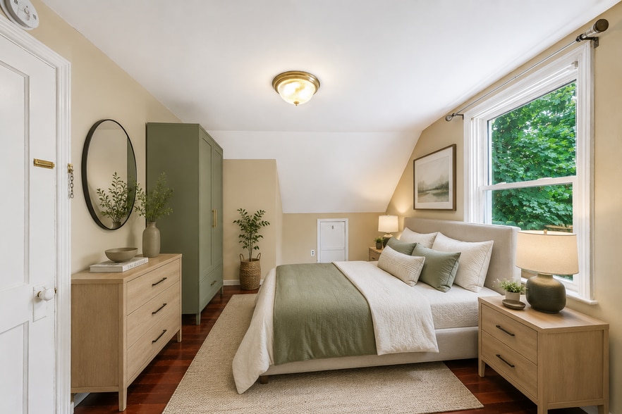 2nd Floor Bedroom Virtually Staged - 483 New York Ave
