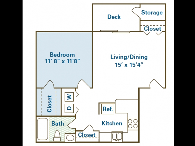 1BR/1BA - Woodberry Apartments