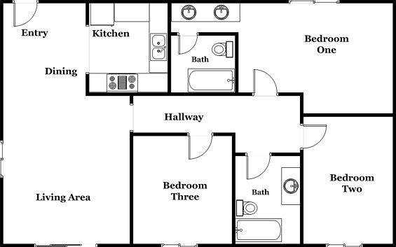 3BR/2BA - Mountain View Manor Apartments