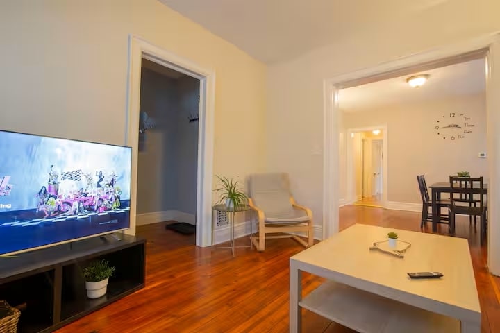 Spacious living room that comfortably fits large groups. Couch unforlds into a comfortable queen bed - 203 W Tupper St