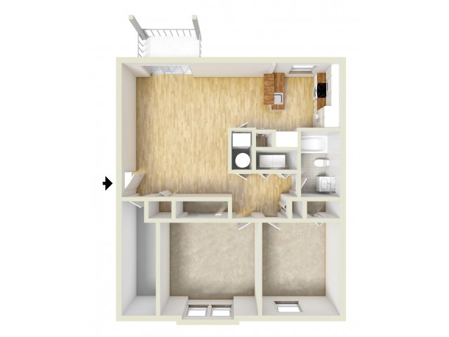 Two bedroom floor plan - Willow Ridge Village Apartments