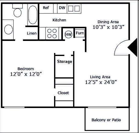One Bedroom/One Bath - Silverstone Apartments