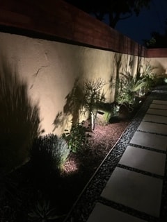 lighted pathway to private garden - 5451 Brynhurst Ave