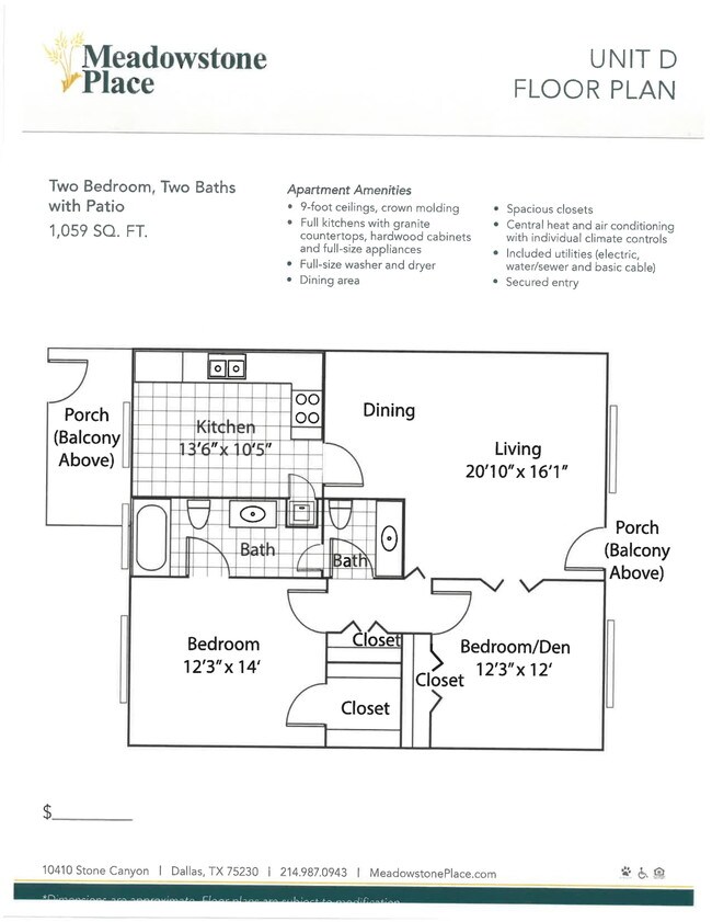Floorplan - Meadowstone Place Senior Living