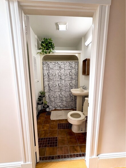 Newly painted bathroom with bathtub / shower. - 307 Tappan St