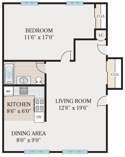 Floorplan - Bellevue Court Apartments