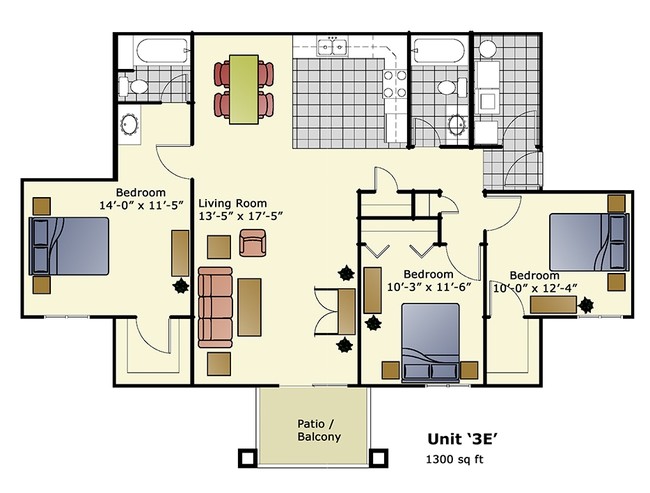 3BR/2BA - Westbrook Apartments