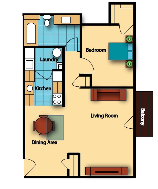 1BR/1BA - Abbey