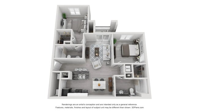 A photo of our 2x2 floor plan, The Beauclair. - Elevate 155