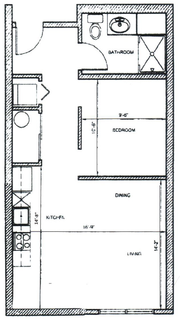 0x1B - East Facing Studio Alcove no Balcony - Moreland Crossing