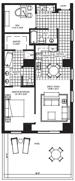 1BR/2BA - The Mark