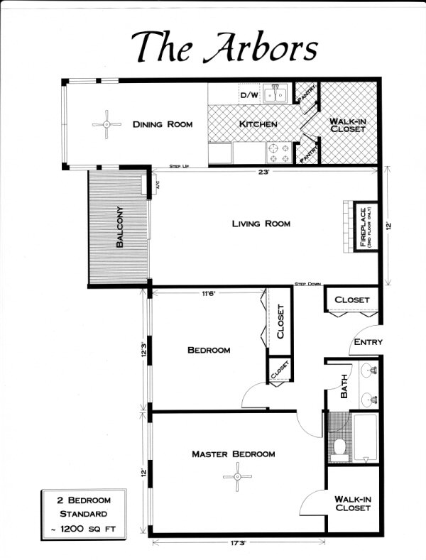 2BR/1BA - The Arbors