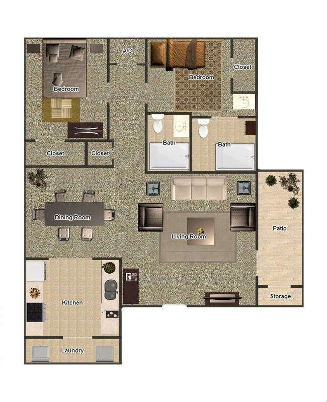 2 Bedroom Floorplan - Grand View