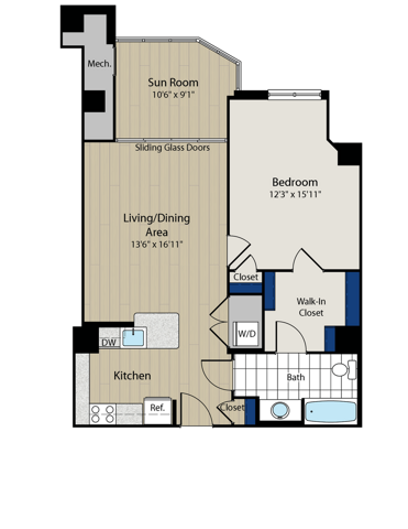 The Monroe IFloor Plan - Meridian at Gallery Place