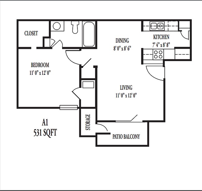 One Bedroom - Post Oaks Apartments