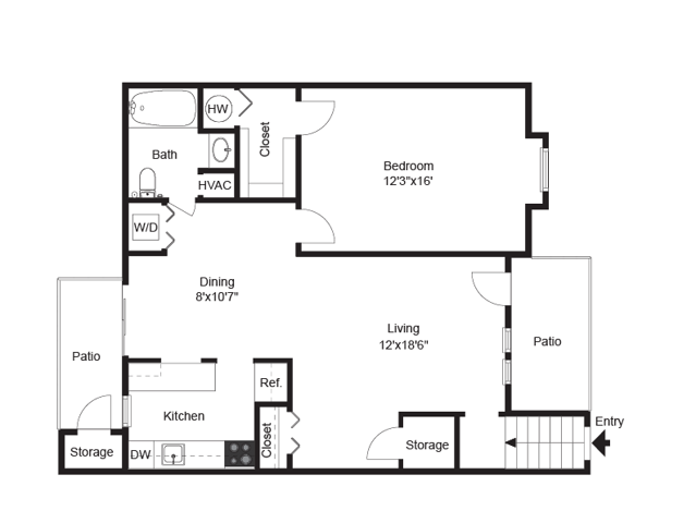 One Bedroom - Victoria Crossing Apartments