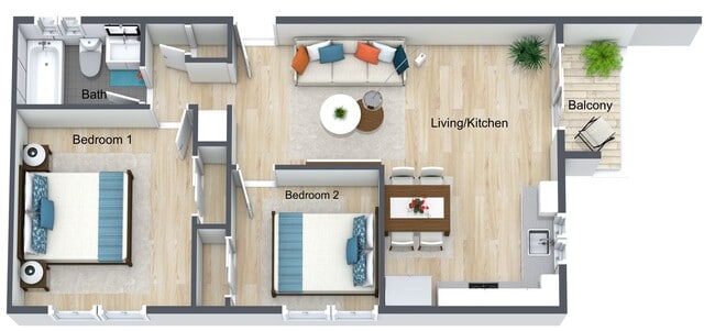 Floorplan - Welcome to Ocean Breeze in Oceanside Apartments and Townhomes. Discover Coastal Living with Urban...
