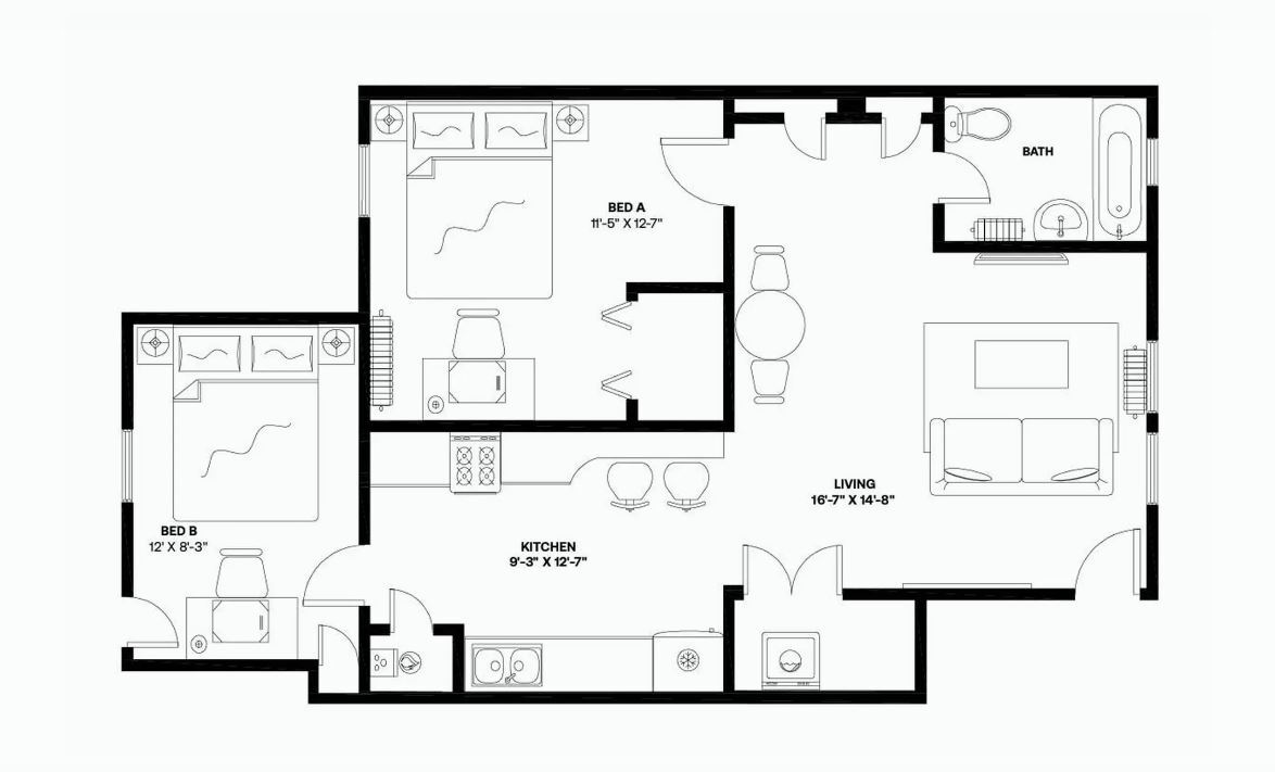 Unit 2 Floorplan - 1613 F St NE