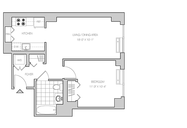 1BR/1BA- Residence X - The Maximilian