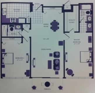 2BR/2BA - The Ellington