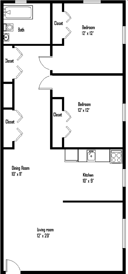 2BR/1BA - Hallwood Manor Apartments