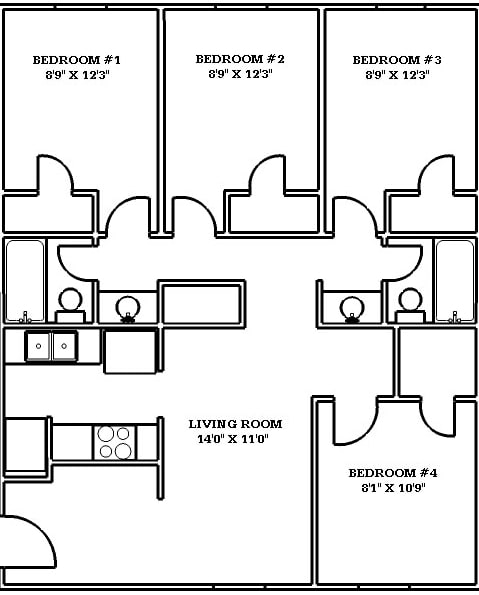 Phase 1 4 Bedroom Flat - College Station Apartments