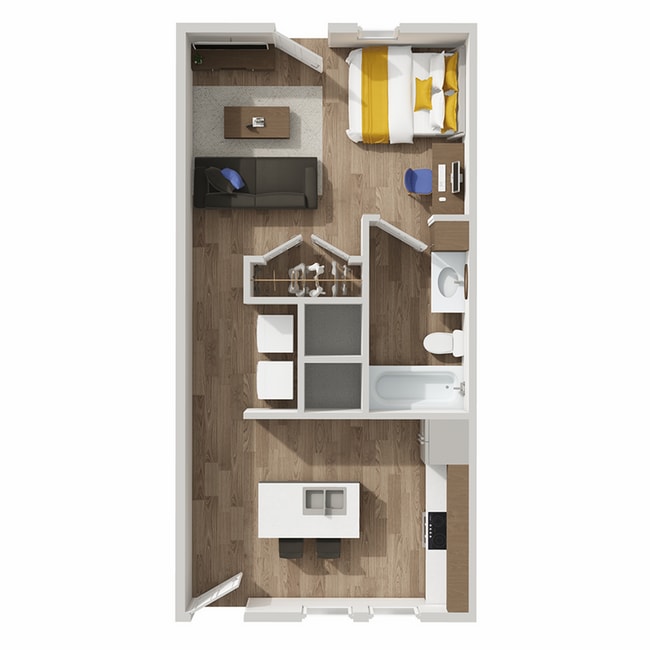 S1: Studio | 1BA | 578 SF - The Avenue at Orono Apartments