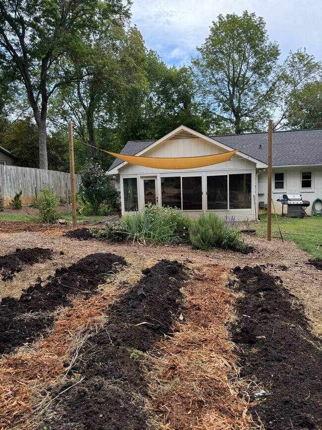 Backyard Garden Beds ready for fall crops - 6111 Northlakes Dr